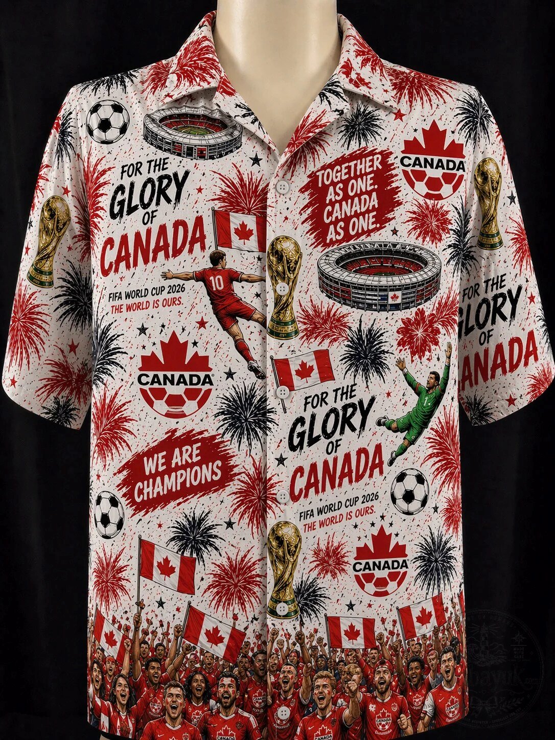 Canada FIFA World Cup 2026 Champions Soccer Hawaiian Shirt for Men Women