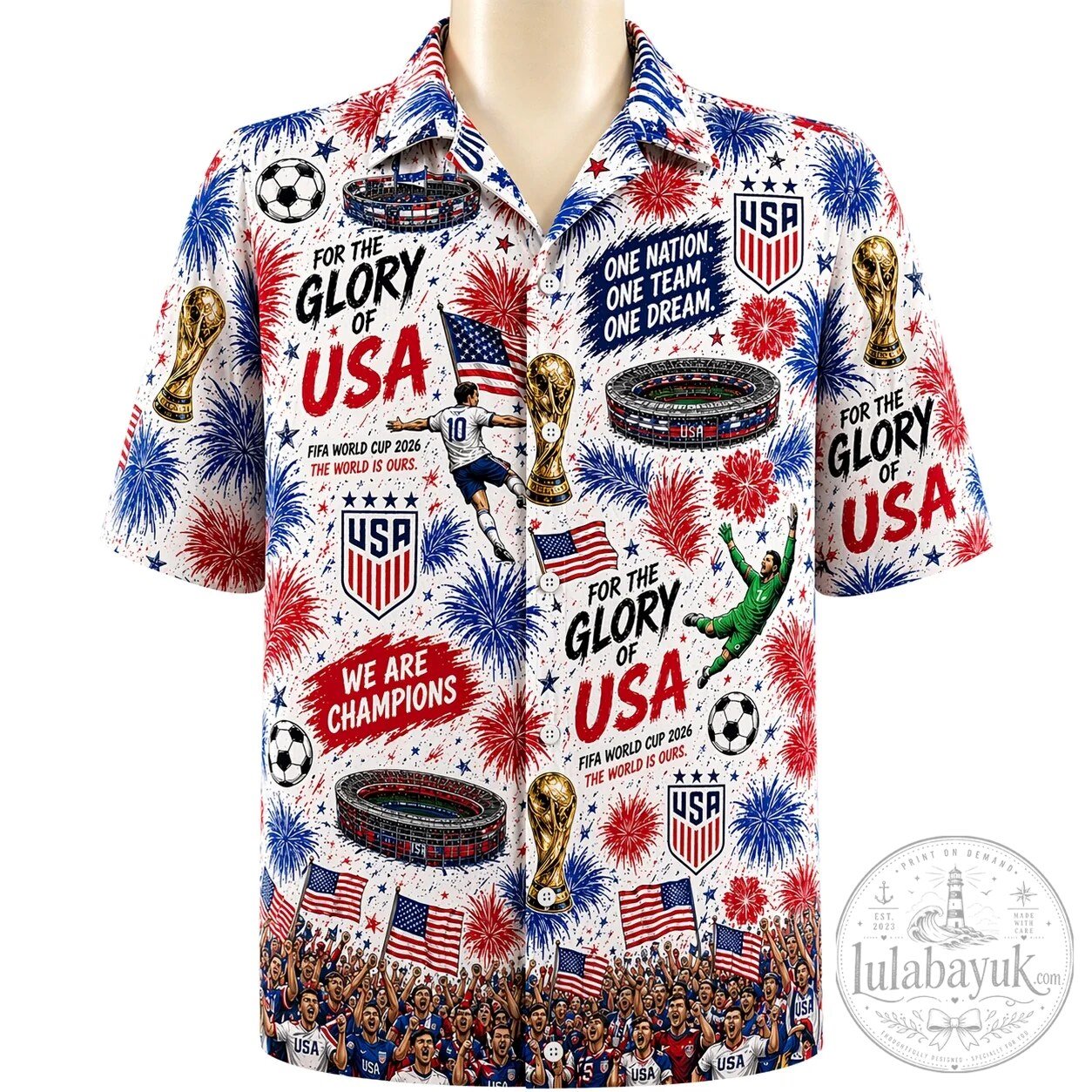 USA Soccer FIFA World Cup 2026 Glory Hawaiian Shirt for Men and Women
