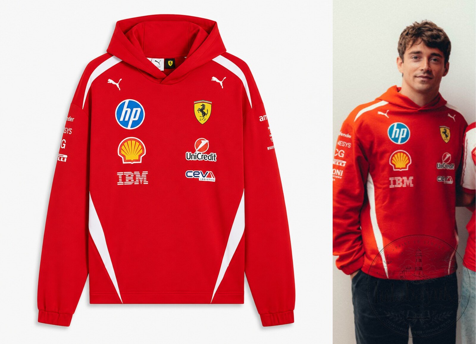 Charles Leclerc Puma Ferrari F1 2025 Red Hoodie