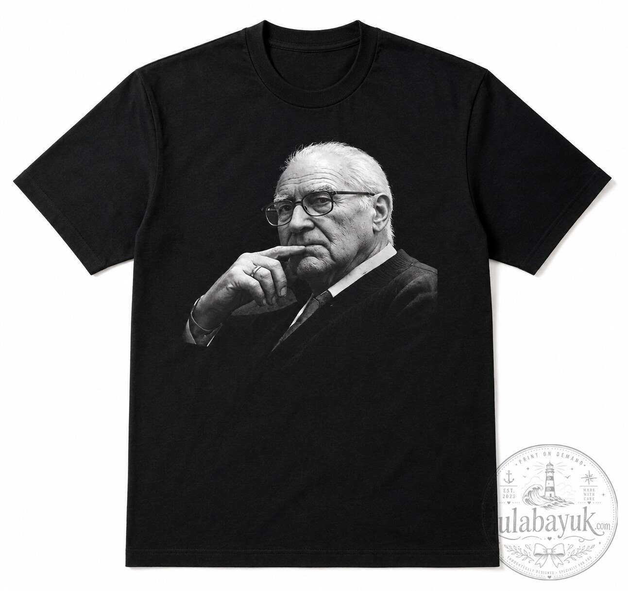 Milton Friedman Famous Economist Portrait Graphic T-Shirt