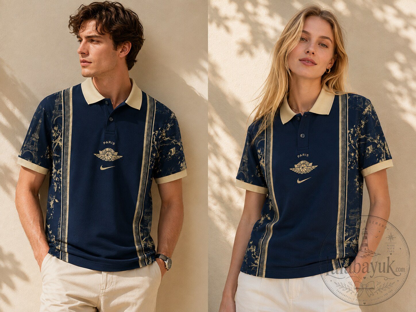 Air Dior x Nike Paris Graphic Knit Polo Shirt Navy Cream Streetwear 7 Air Dior x Nike Paris Graphic Knit Polo Shirt Navy Cream Streetwear