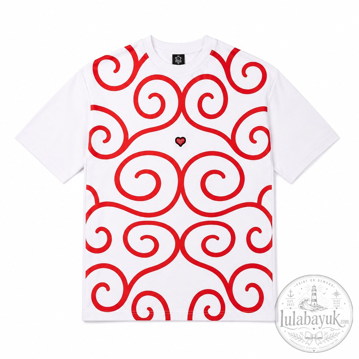 Nike x One Piece Akuma no Mi Spiral T-Shirt - Red Devil Fruit Graphic Anime Manga All-Over Print Tee