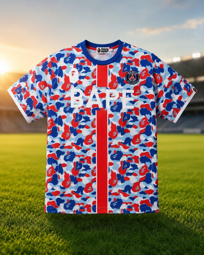 Paris Saint-Germain PSG x BAPE Camo Soccer Jersey T-Shirt