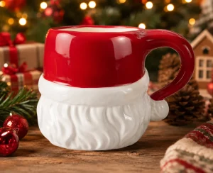 Christmas Santa Claus Face 3D Ceramic Mug