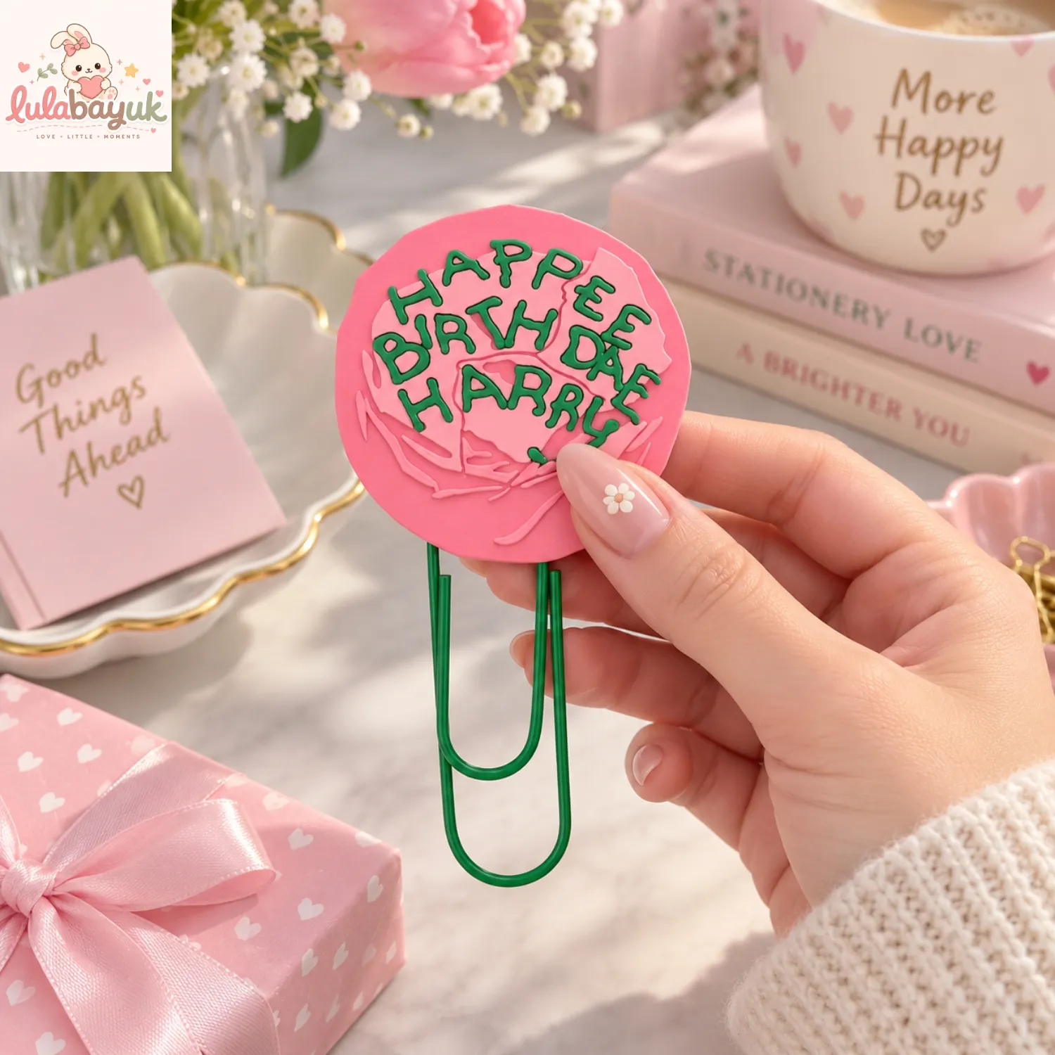 Harry Potter Happee Birthdae Pink Cake Silicone Topper Mega Paperclip Bookmark Harry Potter Happee Birthdae Pink Cake Silicone Topper Mega Paperclip Bookmark
