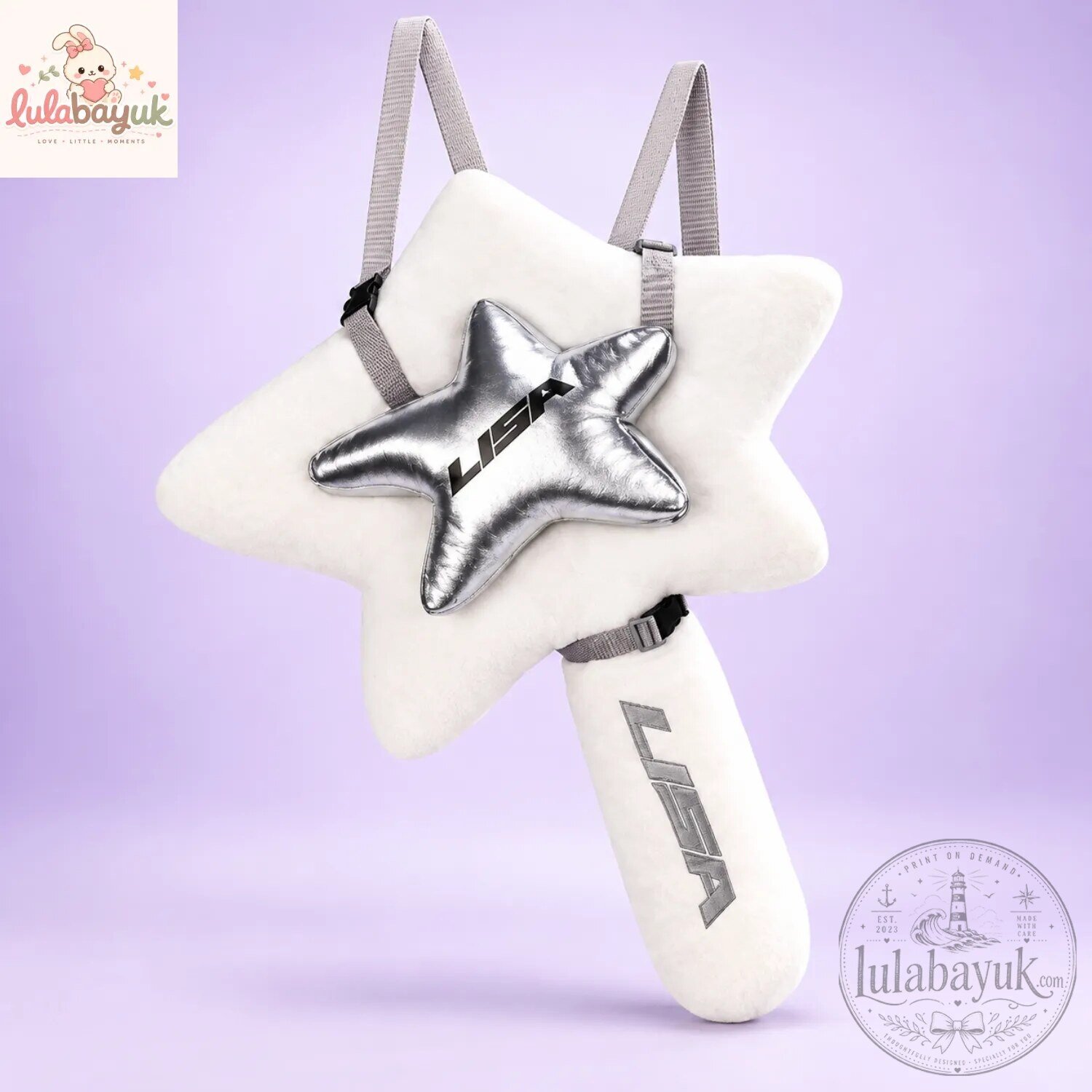 Blackpink Lisa Lightstick Star Plush Backpack 4 Blackpink Lisa Lightstick Star Plush Backpack