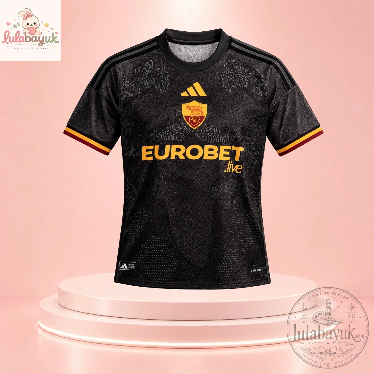 Custom Name AS Roma 202627 Eurobet Live Away Jersey