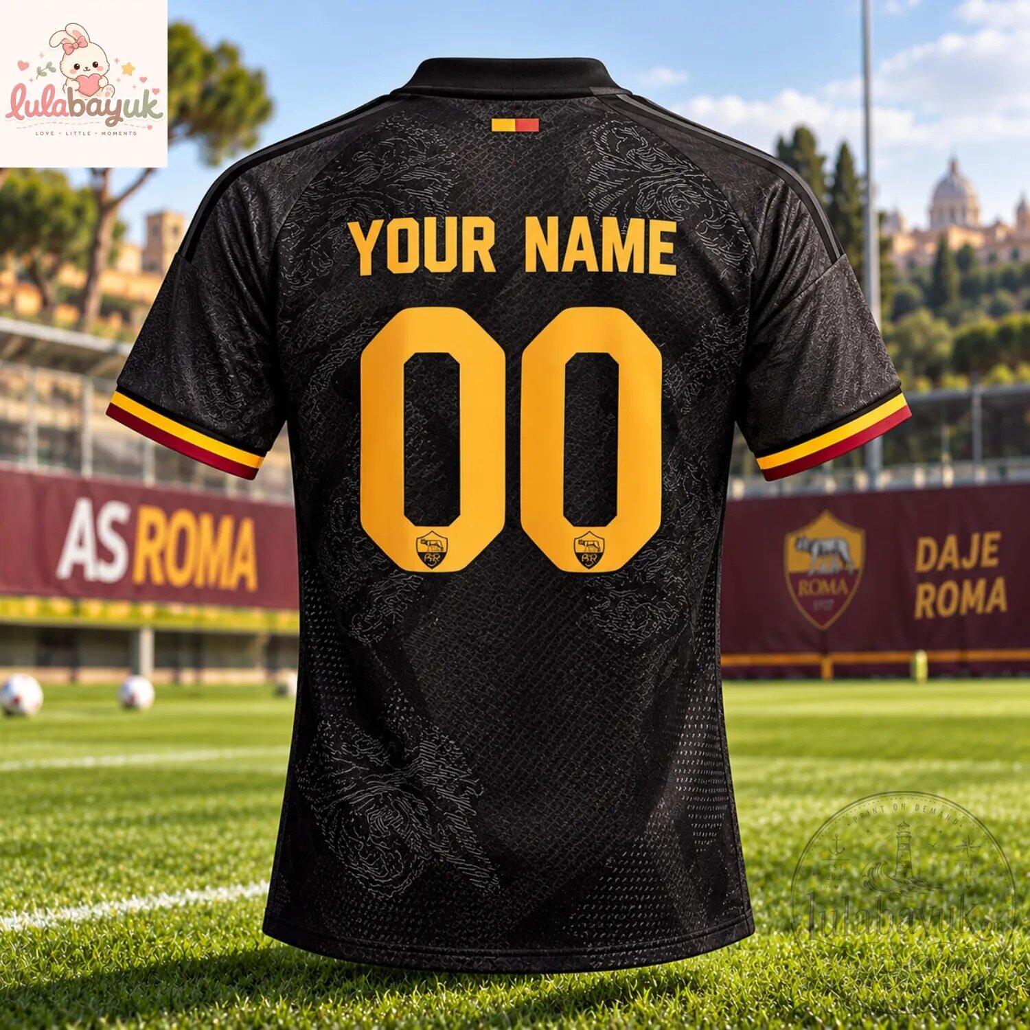 Custom Name AS Roma 202627 Eurobet Live Away Jersey 6 Custom Name AS Roma 202627 Eurobet Live Away Jersey