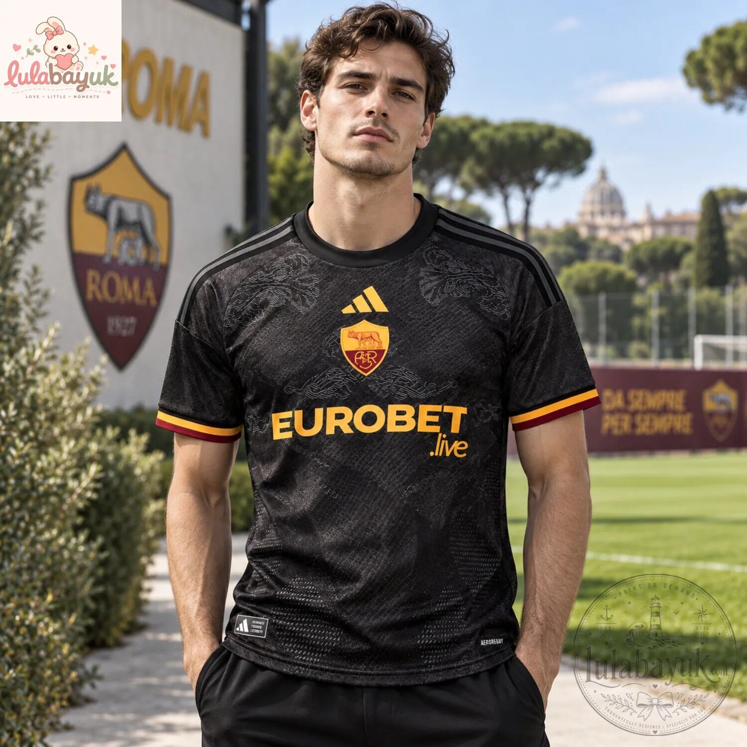 Custom Name AS Roma 202627 Eurobet Live Away Jersey 7 Custom Name AS Roma 202627 Eurobet Live Away Jersey