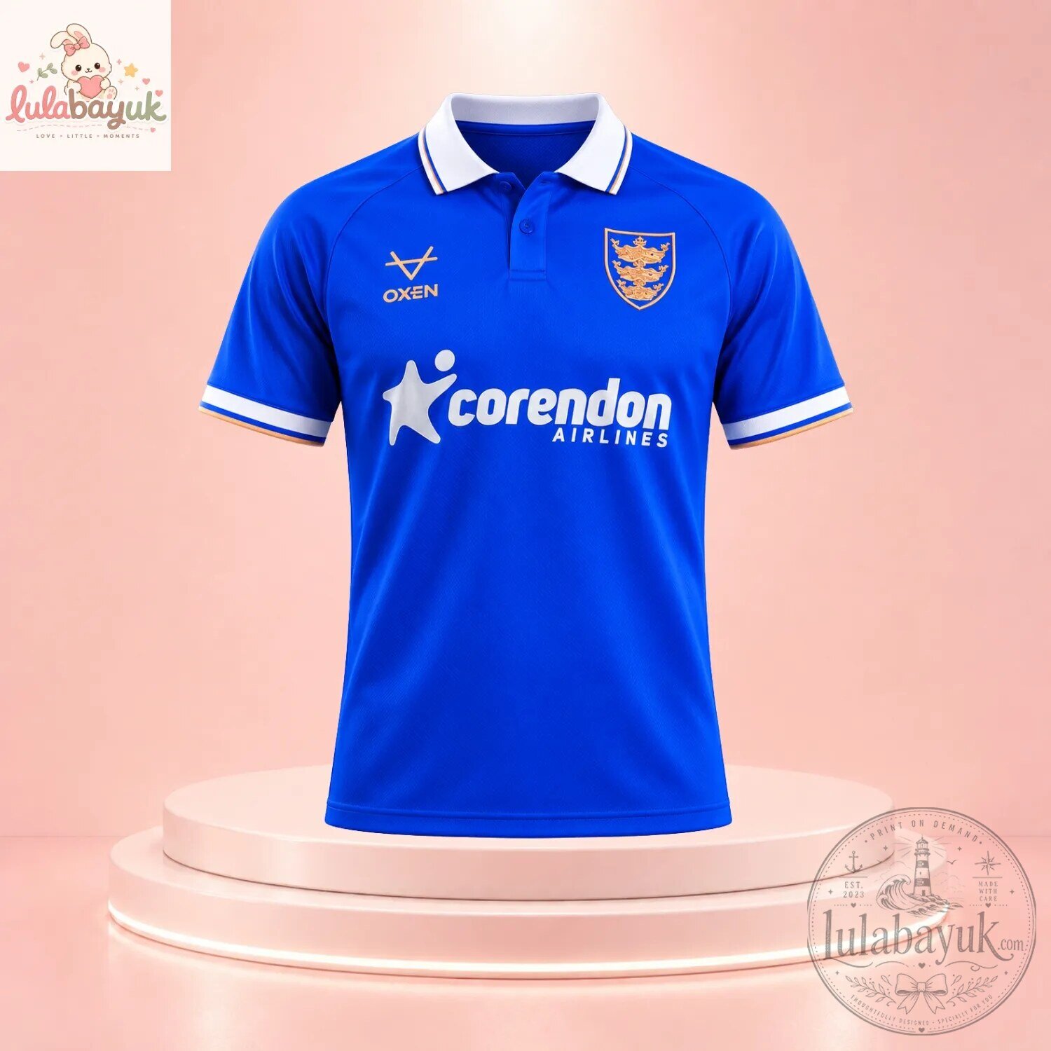 Hull City 202627 Oxen Corendon Airlines Blue Polo Jersey