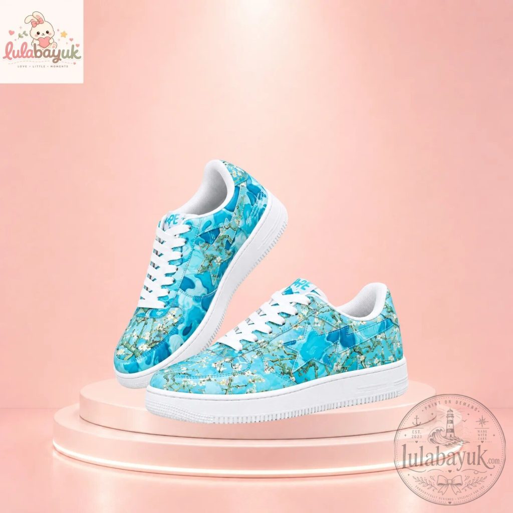 Vincent Van Gogh Almond Blossoms Custom Sneakers Vincent Van Gogh Almond Blossoms Custom Sneakers