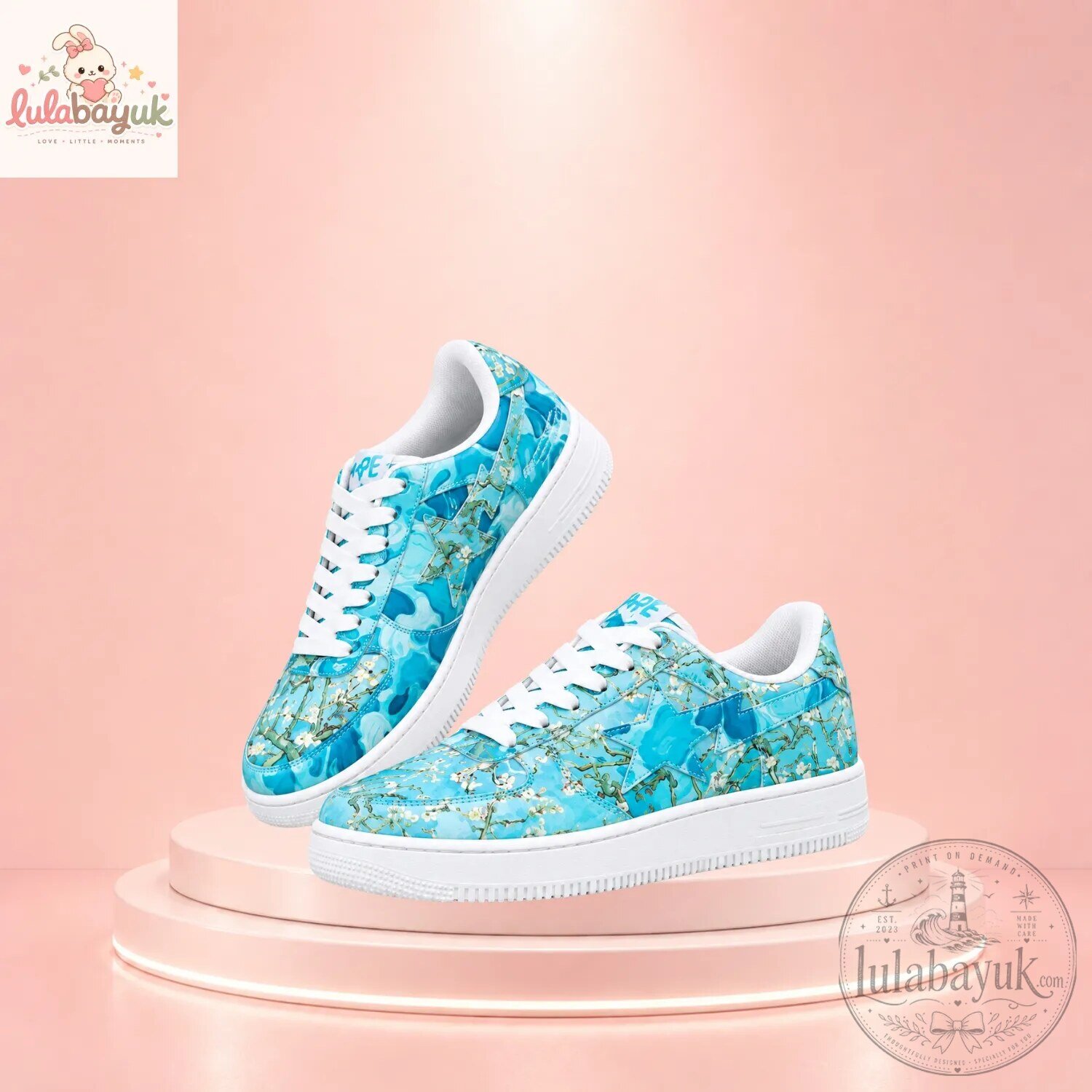 Vincent Van Gogh Almond Blossoms Custom Sneakers