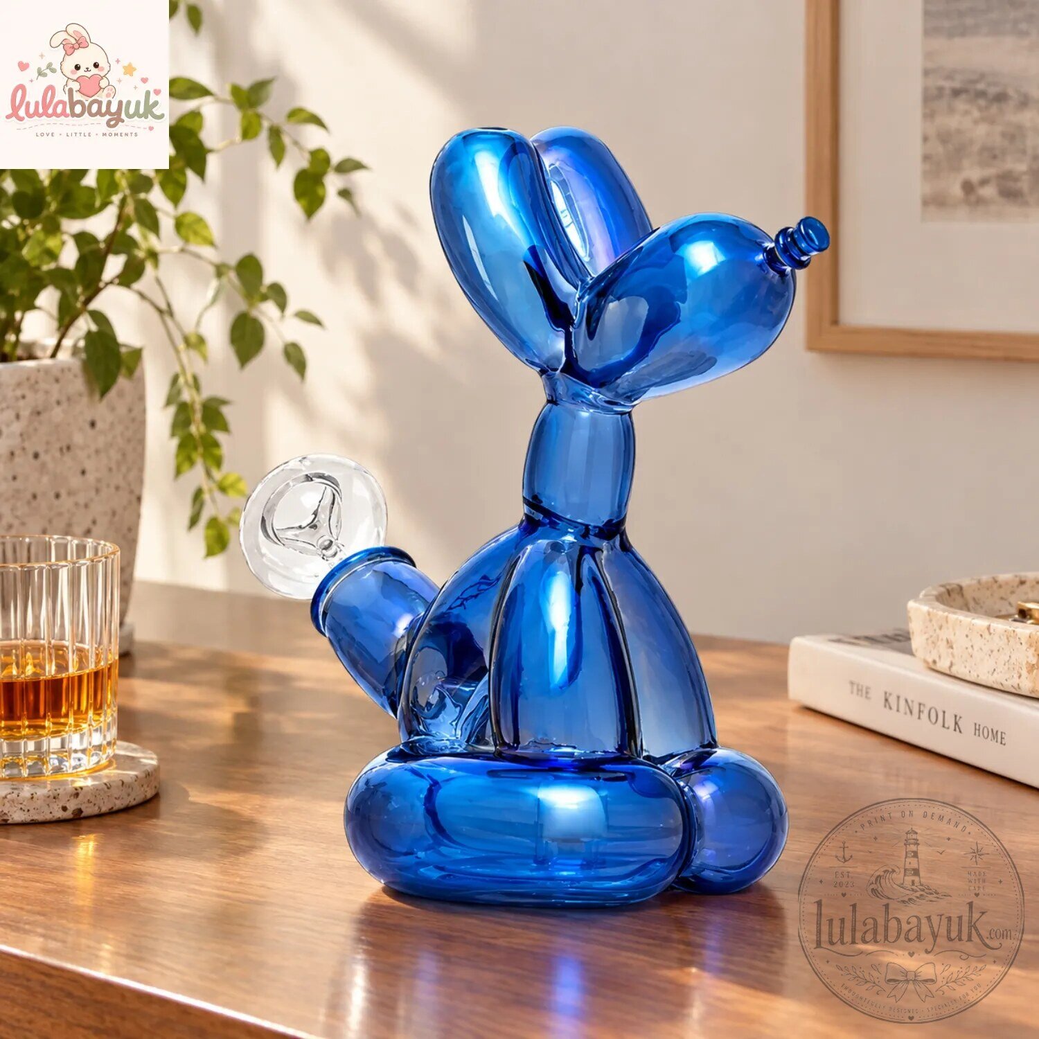 Jeff Koons Inspired Blue Balloon Dog Decanter Bottle 3 Jeff Koons Inspired Blue Balloon Dog Decanter Bottle