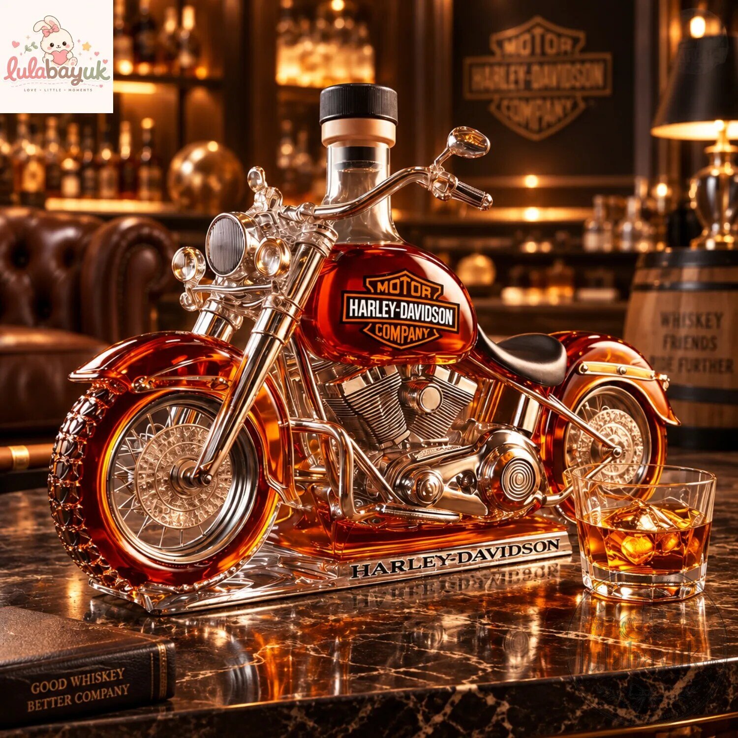 Harley-Davidson Motorcycle Whiskey Decanter Bottle