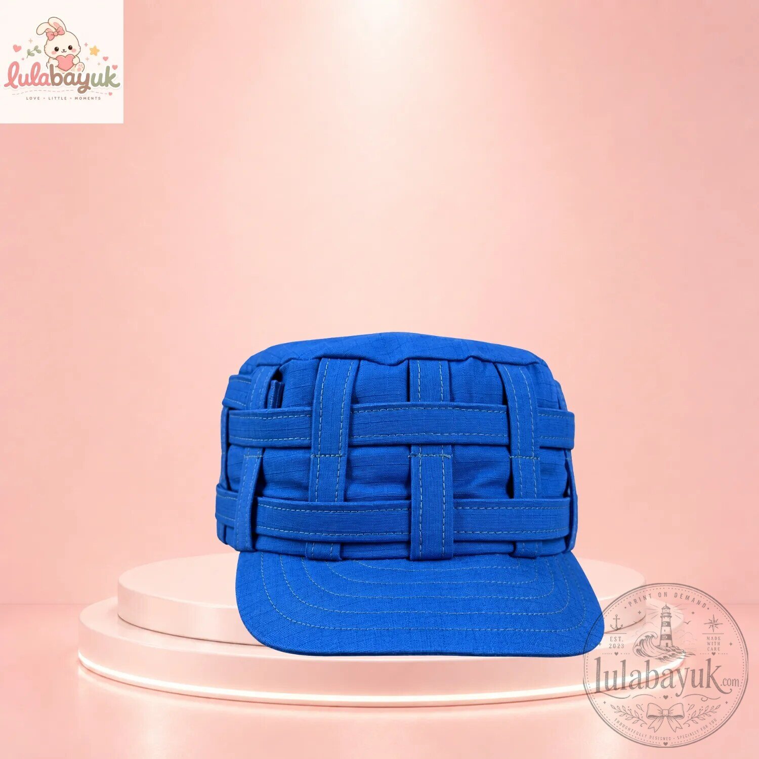 Woven Strap Flat Top Military Cadet Hat